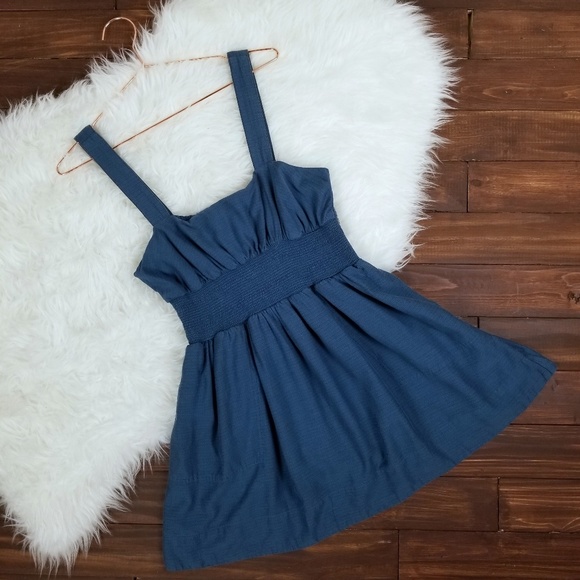Free People Dresses & Skirts - Free People S Blue Smocked Waist Sleeveless Dress
